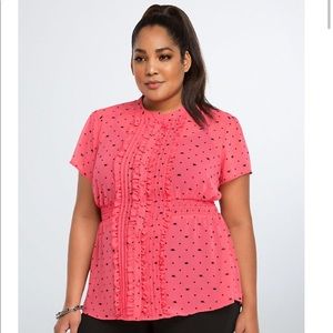 TORRID Cat Print Chiffon Ruffle Top